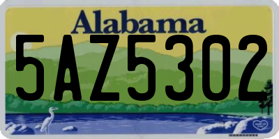 AL license plate 5AZ5302
