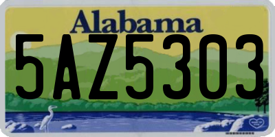 AL license plate 5AZ5303