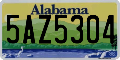 AL license plate 5AZ5304