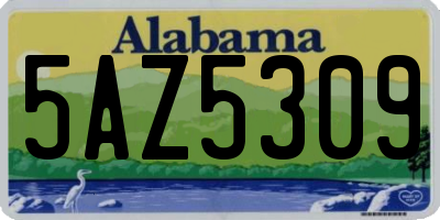AL license plate 5AZ5309