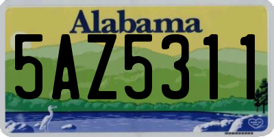 AL license plate 5AZ5311