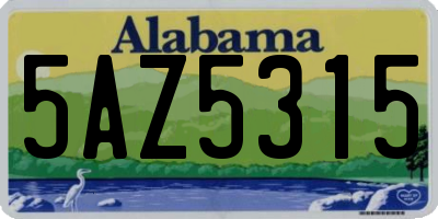 AL license plate 5AZ5315