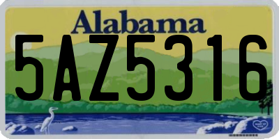 AL license plate 5AZ5316
