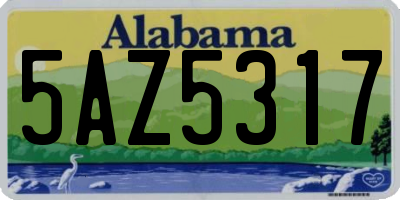 AL license plate 5AZ5317