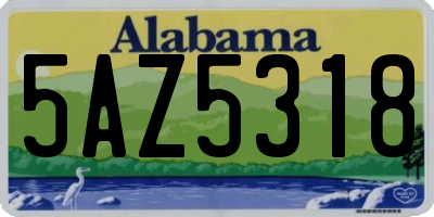AL license plate 5AZ5318