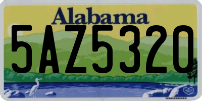AL license plate 5AZ5320