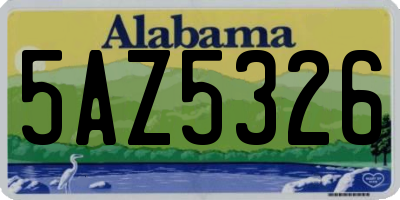 AL license plate 5AZ5326