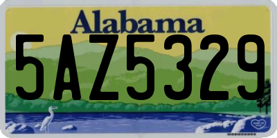 AL license plate 5AZ5329