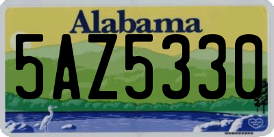 AL license plate 5AZ5330