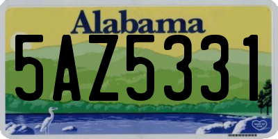 AL license plate 5AZ5331