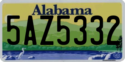 AL license plate 5AZ5332