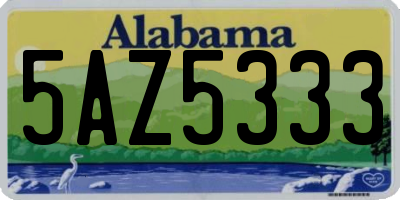 AL license plate 5AZ5333