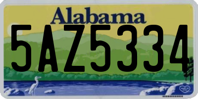 AL license plate 5AZ5334