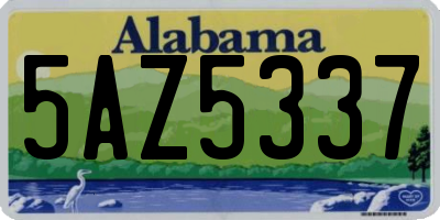 AL license plate 5AZ5337