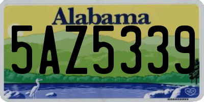 AL license plate 5AZ5339