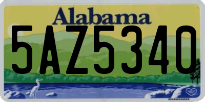 AL license plate 5AZ5340