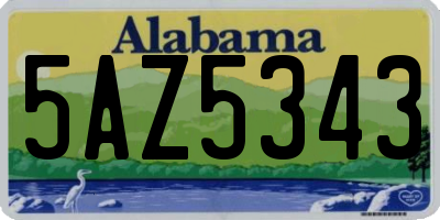 AL license plate 5AZ5343