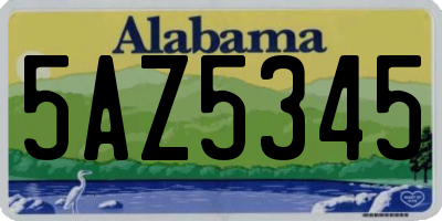 AL license plate 5AZ5345