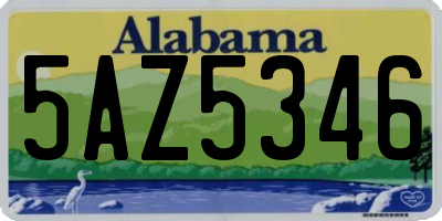 AL license plate 5AZ5346