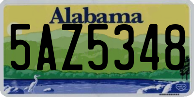 AL license plate 5AZ5348