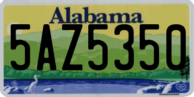 AL license plate 5AZ5350
