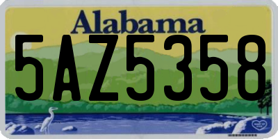 AL license plate 5AZ5358