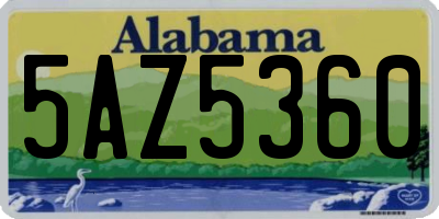 AL license plate 5AZ5360