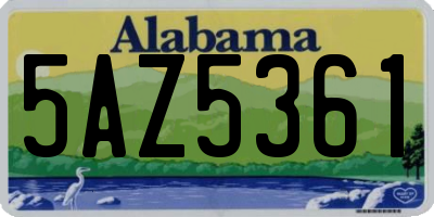 AL license plate 5AZ5361