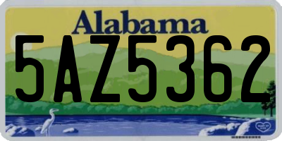 AL license plate 5AZ5362