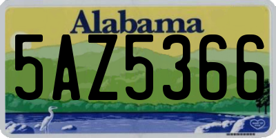 AL license plate 5AZ5366