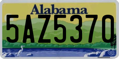 AL license plate 5AZ5370
