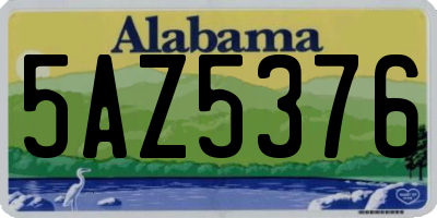 AL license plate 5AZ5376