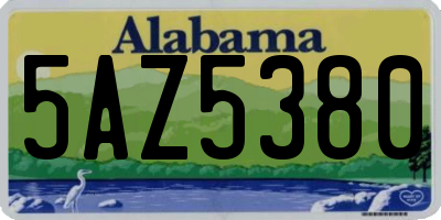 AL license plate 5AZ5380