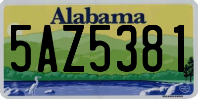 AL license plate 5AZ5381