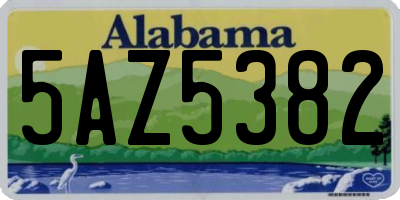 AL license plate 5AZ5382