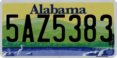 AL license plate 5AZ5383