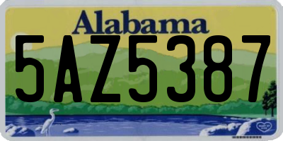 AL license plate 5AZ5387