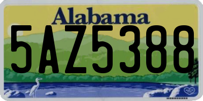 AL license plate 5AZ5388