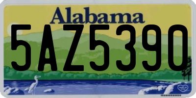 AL license plate 5AZ5390
