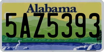 AL license plate 5AZ5393