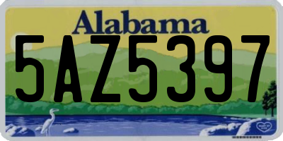 AL license plate 5AZ5397