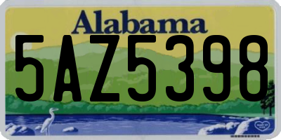 AL license plate 5AZ5398