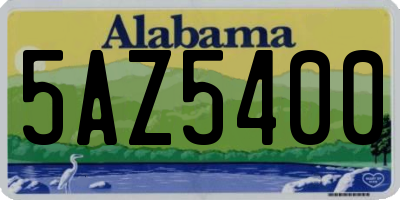 AL license plate 5AZ5400