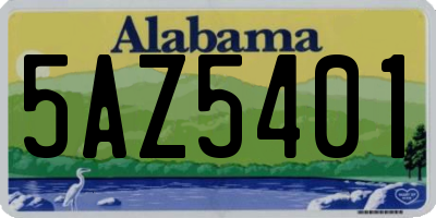 AL license plate 5AZ5401