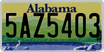 AL license plate 5AZ5403