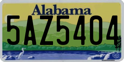 AL license plate 5AZ5404