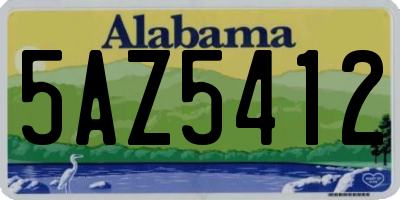 AL license plate 5AZ5412