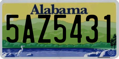 AL license plate 5AZ5431