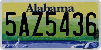 AL license plate 5AZ5436