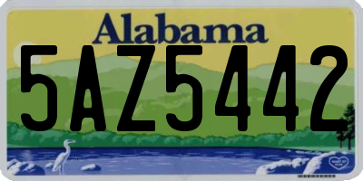 AL license plate 5AZ5442